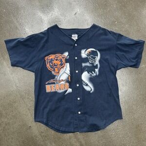 Chicago Bears Navy Blue Button-Down Fan Shirt